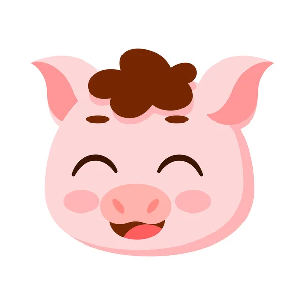 Isolated Cute Pig Avatar Character Vector Illustration — Stock Vector