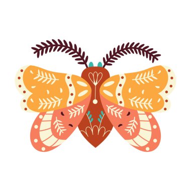 Kalıplı nötr renkli güve Vektör illüstrasyonu