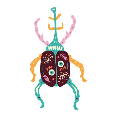 Örneksel Vektör illüstrasyonlu izole edilmiş nötr böcek