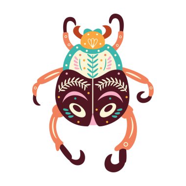 İzole edilmiş nötr uğur böceği desenli Vektör çizimi