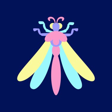 İzole edilmiş pasta renkli yusufçuk ikonu Vektör illüstrasyonu