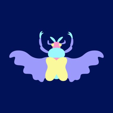 İzole edilmiş hamur işi renkli güve simgesi Vektör illüstrasyonu