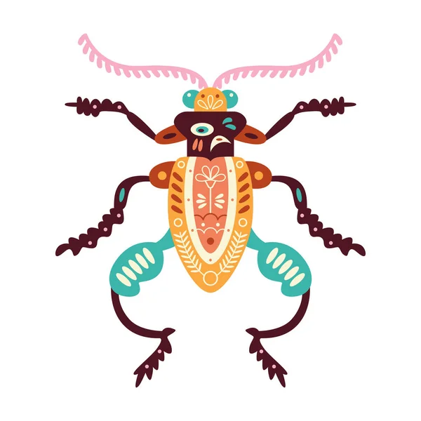 Izolat Bug Cricket Neutru Colorat Modele Ilustrație Vectorială — Vector de stoc