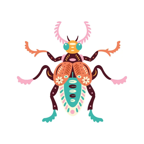 Bug Cricket Couleur Neutre Isolé Avec Motifs Illustration Vectorielle — Image vectorielle