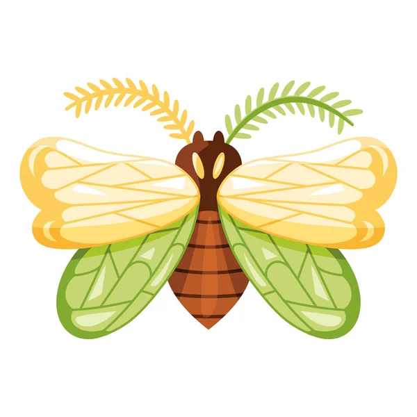 詳細と絶縁色の蛾のアイコンベクトルイラスト — ストックベクタ