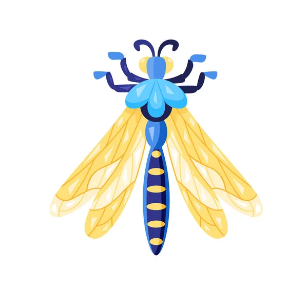 Geïsoleerde Gekleurde Libelle Bug Icoon Met Details Vector Illustratie — Stockvector