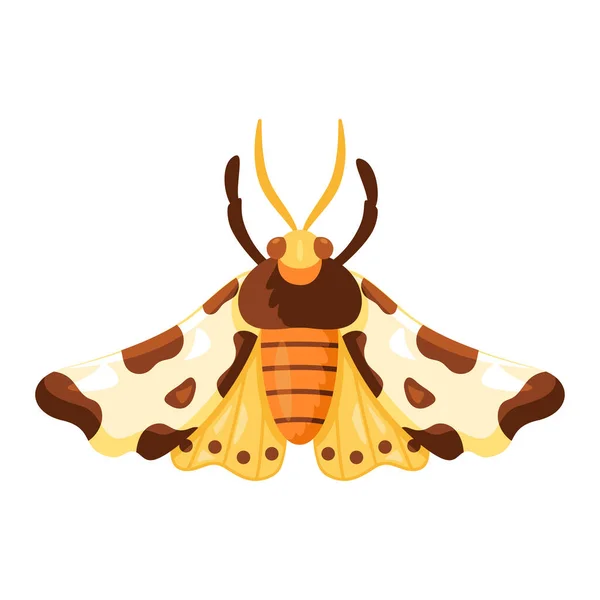 詳細と絶縁色の蛾のアイコンベクトルイラスト — ストックベクタ