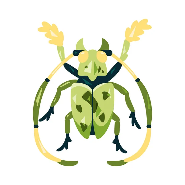 Icono Escarabajo Color Aislado Con Detalles Ilustración Vectorial — Archivo Imágenes Vectoriales