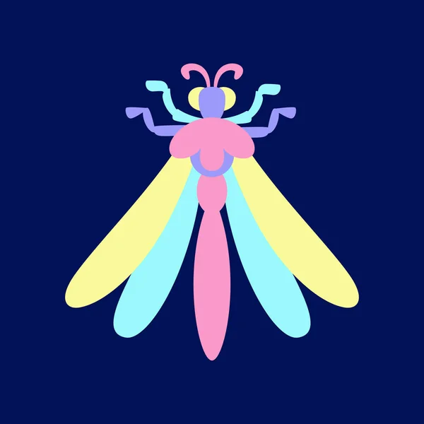 Isoliertes Gebäck Farbige Libelle Symbol Vector Illustration — Stockvektor