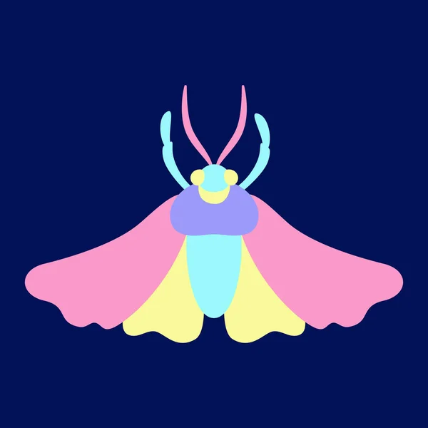隔離されたペストリー色の蛾のアイコンベクトルイラスト — ストックベクタ
