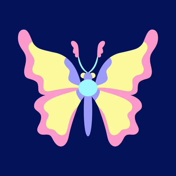 Icono Mariposa Color Pastelería Aislada Ilustración Vectorial — Vector de stock