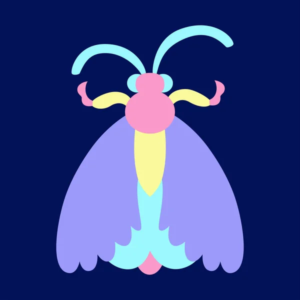 隔離されたペストリー色の蛾のアイコンベクトルイラスト — ストックベクタ