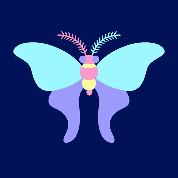 Μεμονωμένο Εικονίδιο Πεταλούδας Χρώματος Ζαχαροπλαστικής Διάνυσμα Εικονογράφηση — Διανυσματικό Αρχείο