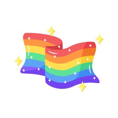 İzole edilmiş renkli lgbt bayrağı gurur simgesi Vektör illüstrasyonu