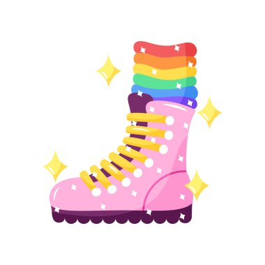 İzole edilmiş renkli ayakkabı lgbt gurur simgesi Vektör illüstrasyonu