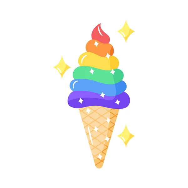 Изолированное Цветное Мороженое Igbt Гордость Икона Векторная Иллюстрация — стоковый вектор