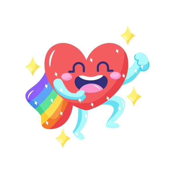 Isolated Colored Happy Heart Lgbt Pride Icon Vector Illustration — Stock Vector