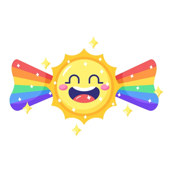 Μεμονωμένη Χρωματισμένη Ευτυχής Ήλιος Igbt Εικονίδιο Υπερηφάνειας Διανυσματική Απεικόνιση — Διανυσματικό Αρχείο