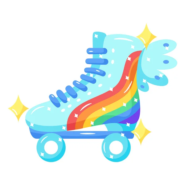 孤立的彩色冰鞋Lgbt骄傲图标矢量插图 — 图库矢量图片