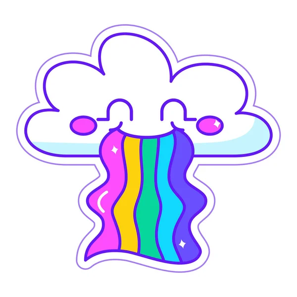 Icono Orgullo Lgbt Nube Feliz Aislado Ilustración Vectorial — Vector de stock
