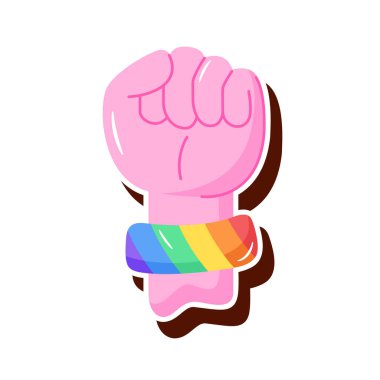 Ayrı renkli protesto el hareketi lgbt gurur simgesi Vektör illüstrasyonu