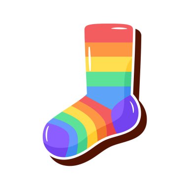 İzole edilmiş renkli çoraplı lgbt gurur simgesi Vektör illüstrasyonu