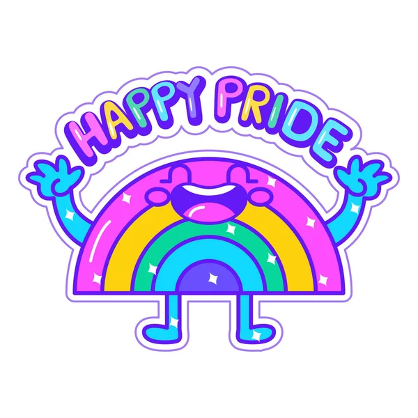 孤立した色の幸せなLbtの誇り虹のアイコンベクトルイラスト — ストックベクタ