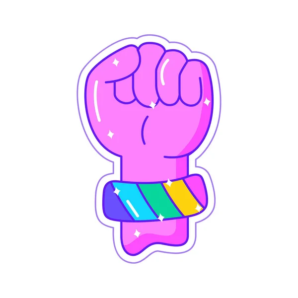 Isolated Colored Protest Hand Gesture Lgbt Pride Icon Vector Illustration — Stock Vector