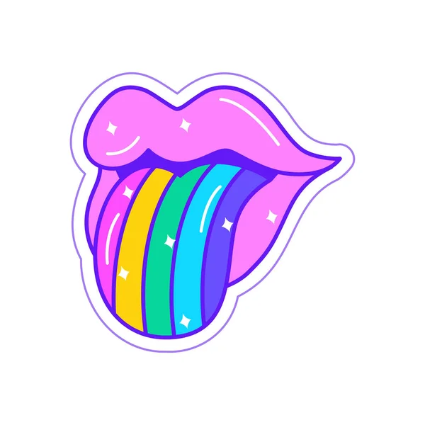 独立した色の唇と舌Lbtの誇りアイコンベクトルイラスト — ストックベクタ