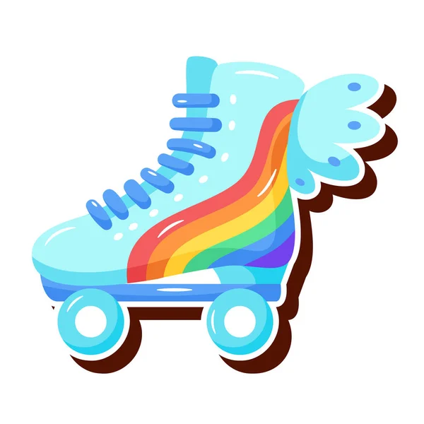 孤立的彩色冰鞋Lgbt骄傲图标矢量插图 — 图库矢量图片