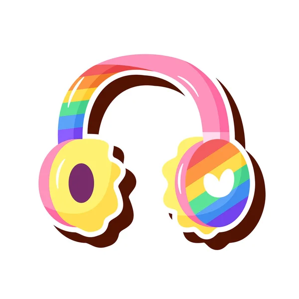 Izolowane Kolorowe Słuchawki Igbt Dumy Ikona Wektor Ilustracji — Wektor stockowy