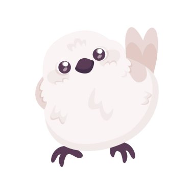 İzole edilmiş şirin kuş simgesi Hayvan Vektörü illüstrasyonu