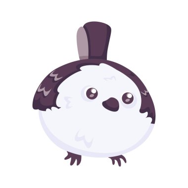 İzole edilmiş şirin kuş simgesi Hayvan Vektörü illüstrasyonu