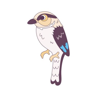 İzole edilmiş şirin kuş simgesi Hayvan Vektörü illüstrasyonu