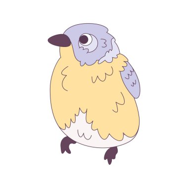 İzole edilmiş şirin kuş simgesi Hayvan Vektörü illüstrasyonu