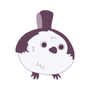 İzole edilmiş şirin kuş simgesi Hayvan Vektörü illüstrasyonu