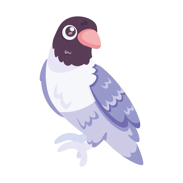 Izolovaný Roztomilý Papoušek Pták Ikona Vektorové Ilustrace — Stockový vektor