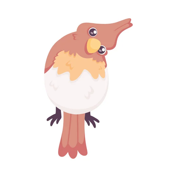 Isolado Bonito Pássaro Ícone Animal Vector Ilustração — Vetor de Stock