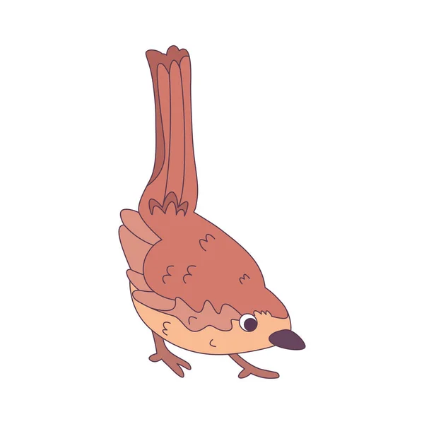 Izolovaný Roztomilý Pták Ikona Zvíře Vektor Ilustrace — Stockový vektor