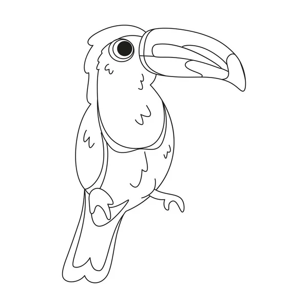 孤立したかわいいトーカン鳥のアイコンベクトルイラスト — ストックベクタ