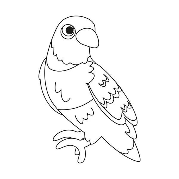 Μεμονωμένη Χαριτωμένο Παπαγαλάκι Εικονίδιο Πουλί Διάνυσμα Εικονογράφηση — Διανυσματικό Αρχείο