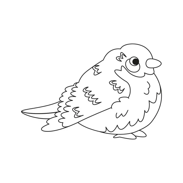 隔離されたかわいい鳥のアイコン動物ベクトルイラスト — ストックベクタ