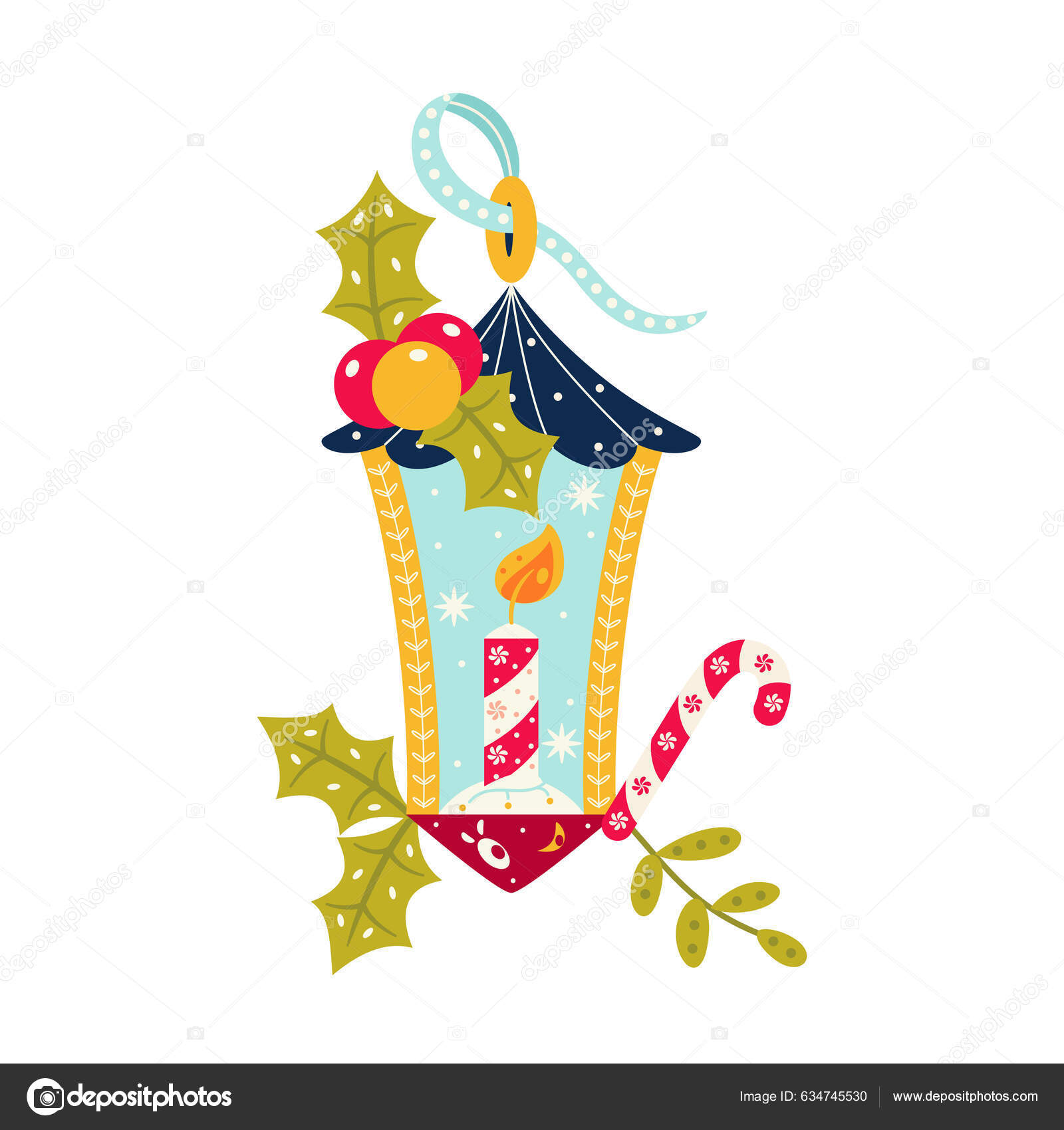 Cartoon Cute Christmas Lamp Illustration Isolated Stock Vector by ©Illustratiostock 634745530
