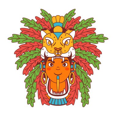 Cartoon Cute Mexican Native llustration Isolated