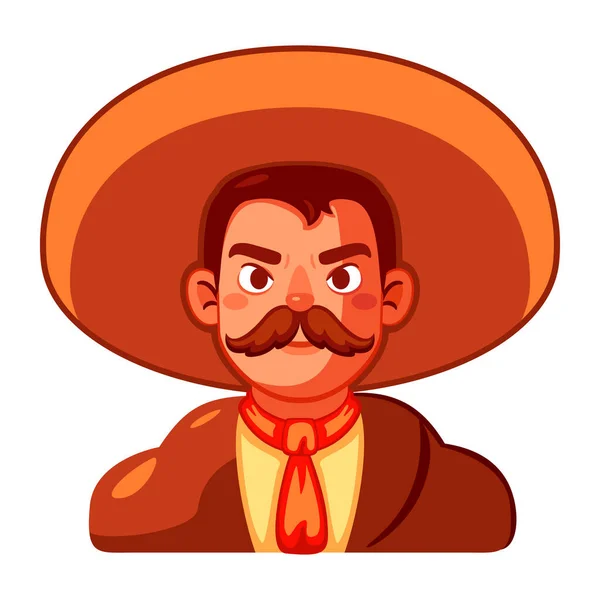 Cartoon Cute Mexican Man Llustration Isolated — 스톡 벡터