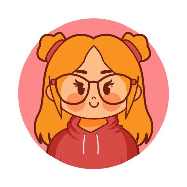 Cartoon Cute Kawaii Kid Face Isolated