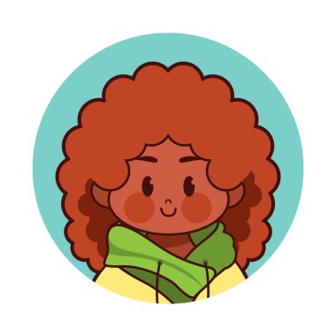 Cartoon Cute Kawaii Kid Face Isolated