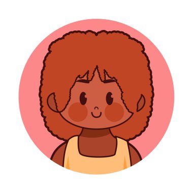 Cartoon Cute Kawaii Kid Face Isolated