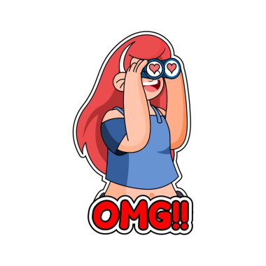 Cartoon Cute Saint Valentine Sticker Illustration