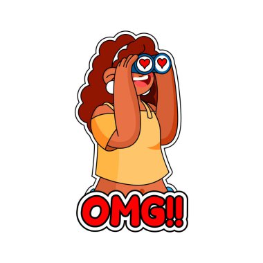 Cartoon Cute Saint Valentine Sticker Illustration